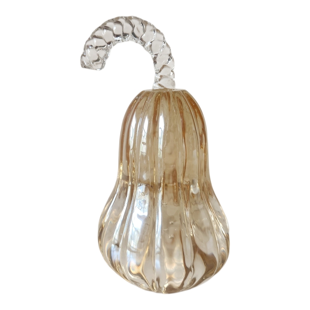 Crystal Gourd Paperweight Gold & Clear Simon Designs